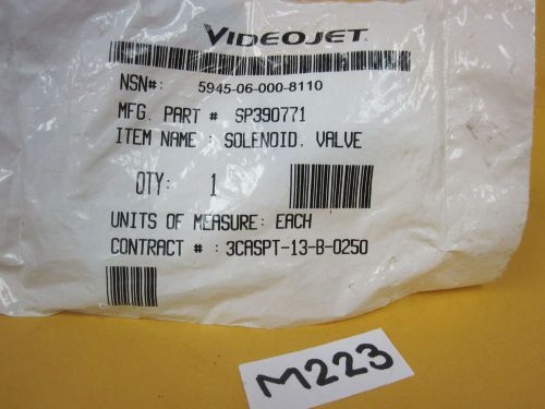 One (1) VideoJet Solenoid Valve SP390771 P/N 390771