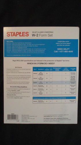 Staples Inkjet &amp; Laser Compatible W-2 Form Set For 2015