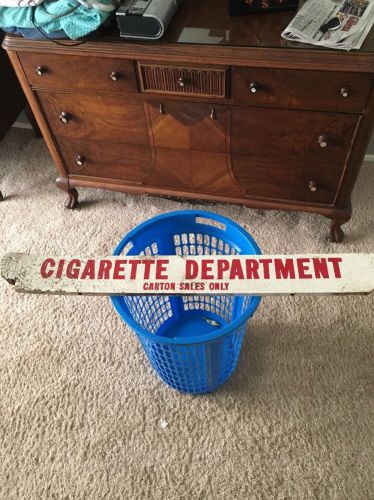 Vintage Painted Cigarette Tobacco Store Display Sign Pressed Wood 3&#039;