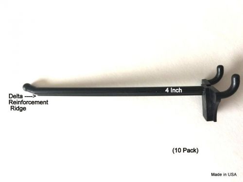 (10 pack) 4 inch black plastic peg kit. garage shelf hanger pegboard hooks usa for sale