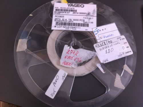 Rc0805fr-072r74 - yageo - 880 pcs reel, resistor 0805 0.125 w 2.74 ohms 1% smt for sale