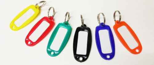 108X Plastic Luggage ID Tags Label Suitcase Bag Keychain Key Fobs Ring Name Card