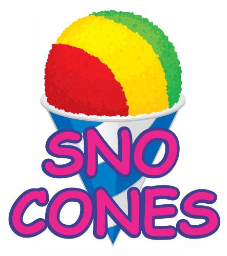 SNO CONES Decal Sticker for Restaurant Delivery Shop Window Car Sign