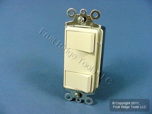 Leviton decora almond dual rocker light switch duplex 15a 1754-a for sale