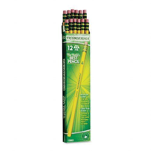 Dixon Ticonderoga Wood-Cased Pencils, #2 HB, Yellow,  Box of 12 (13882) New