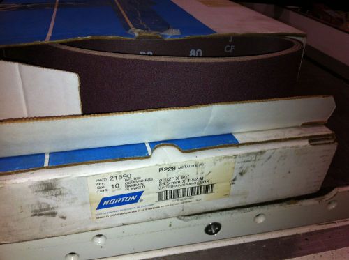 ONE norton Premium Abrasive Sanding Belt 2-1/2&#034; x 60&#034; A/O 80 grit USA 21590