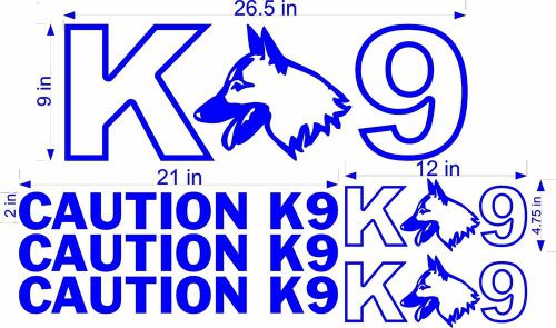 Caution K-9 Dog Vinyl Decal Sticker BLUE