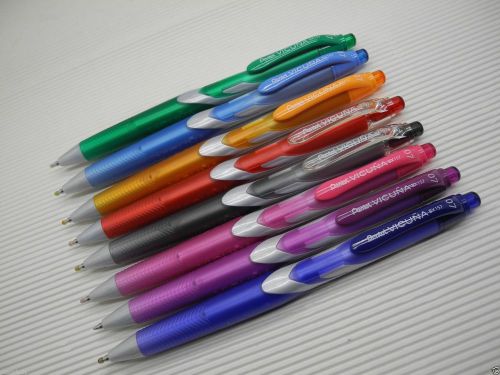8 colors set Pentel Vicuna retractable 0.7mm Fine roller ball pen(Japan)