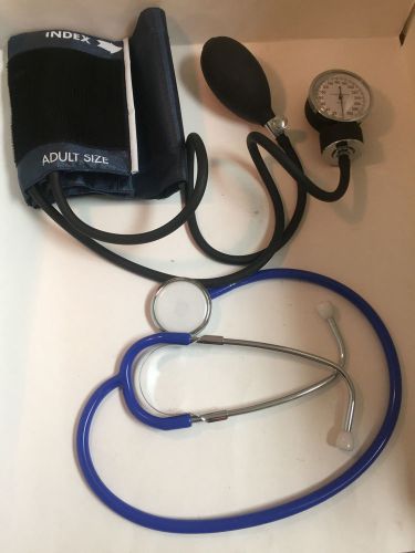 Blood Pressure Monitor Kit Adult wi/ Stethoscope and Pouch. Immediate use!