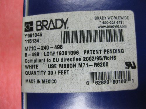 M71C-240-498 Brady Repositionable Vinyl Cloth Label, White, 30&#039;