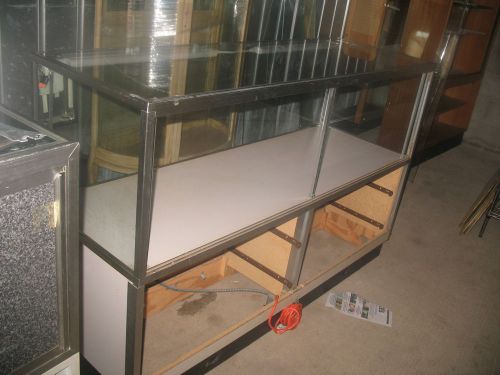 Flat 5&#039; x 20&#034; x 38&#034; tall flat display case with drawers perfect cashier desk for sale