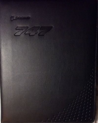 BOEING 747 AIRLINER LUX WRITING PAD, LEATHER, EMBOSSED, NEW