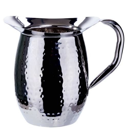 Winco WPB-2H, 2-Quart Hammered Bell Pitcher, Stainless Steel