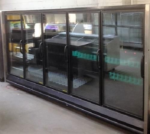 Hussmann (rm-5) 5 glass door reach in (remote) merchandiser for sale