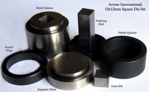 13x13mm Hardened Steel Square Pellet Press Tablet Mill Dry Pressing Die Set New