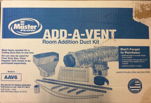 Master Flow 6 in. Add-A-Vent Room Addition Duct Kit by GAF Model AAV6 BRAND NEW!