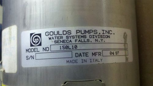 NEW 150L10 Goulds Pumps ITT Industries 6&#034; Submersible Well Franklin Electric