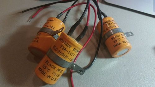  3 NOS Sprague Atom 250UF 150VDC Electrolytic Capacitors  
