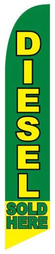 Diesel Sold Here Windless swooper sign flag 15ft Full Sleeve Banner made USA