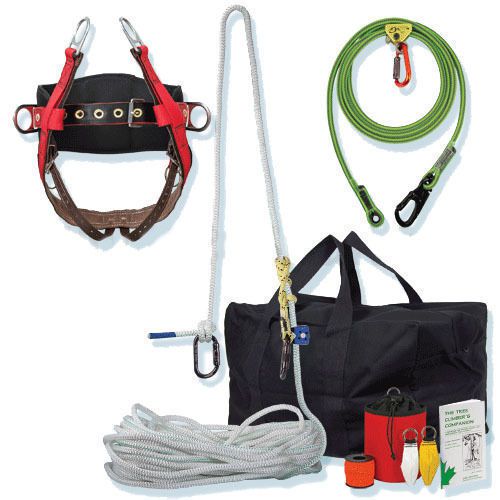 Arborist Rope Kit,Basic Rope Kit for Climber,Saddle,150&#039;Rope,Flipline