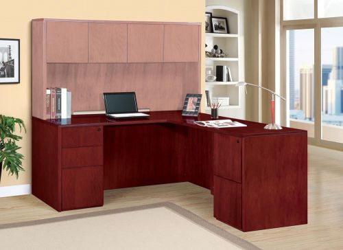 Saratoga 66&#034; Pinot Cherry Executive L-Shape Office Desk