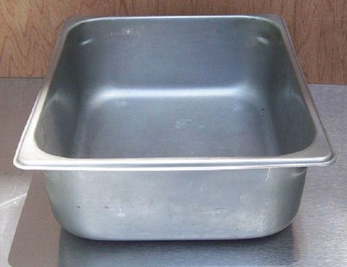 Restaurant Equipment Bar Supplies HALF SIZE STAINLESS FOOD STEAM PAN 7QT 4&#034; DEEP