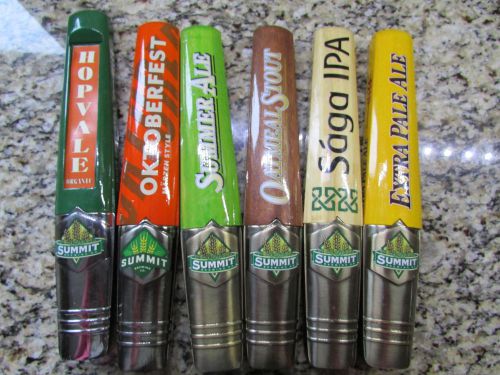 6 SUMMIT BREWING CO BEER TAP HANDLES LARGE SAGA IPA HOPVALE SUMMER ALE OKTOBERFE