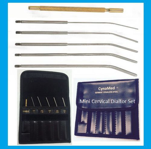Mini Cervical Dilators Kit of 5 Interchangable Handle 1,1.5,2,2.5-3mm German SS