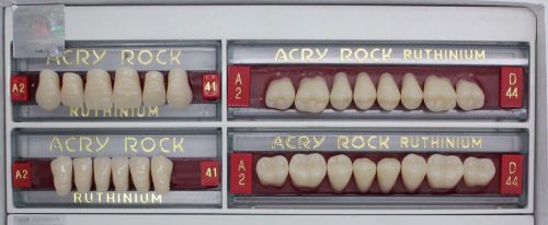 4 Full Set of Acrylic Denture 28 Teeth Ruthinium Acryrock 112 Teeth Size 41 A2