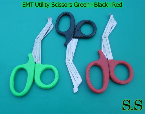 EMT Utility Scissors Set Black,Green &amp; Red Colour Surgical Instruments