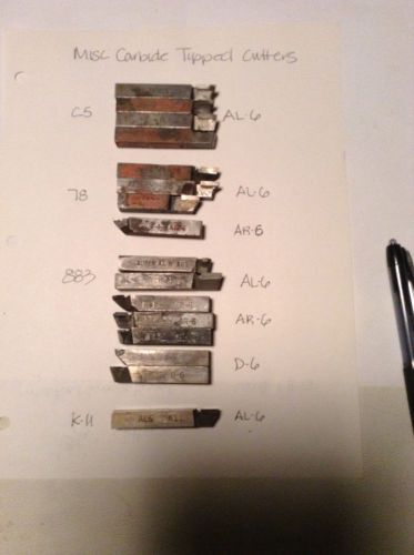 16 Piece Lot 3/8&#034; Lathe Carbide Tipped Cutters Kennametal Carboloy GW Super/Mors