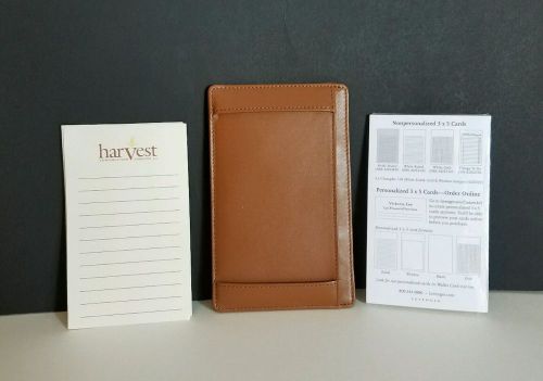 LEVENGER Shirt Pocket Briefcase Tan Saddle Leather Travel Card Holder 3x5