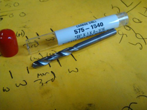 .1540&#034; #23 CARBIDE SCREW MACHINE LENGTH DRILL 135d SPLIT PT