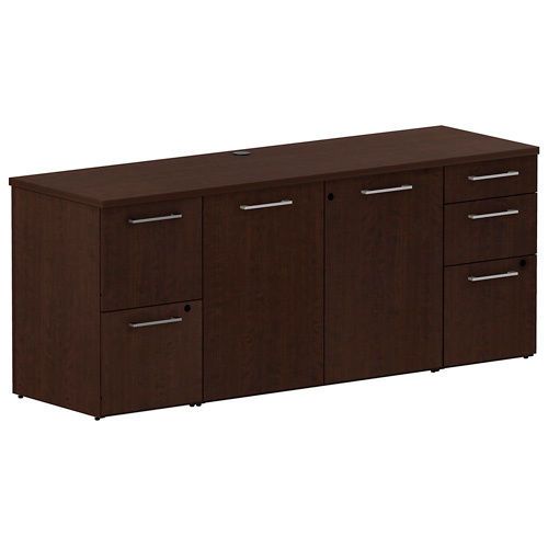 MODERN OFFICE CREDENZA Filing Sideboard Cabinet Conference Mocha Cherry 72&#034; NEW