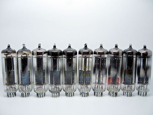 10 x RFT NOS &amp; Used EZ81 - 6CA4 Vacuum Rectifier Tubes Solid Foil Disc Getters