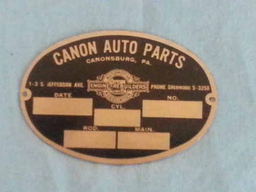 Cannon Auto Parts Engine Tag, Automotive Engine Rebuilders Association