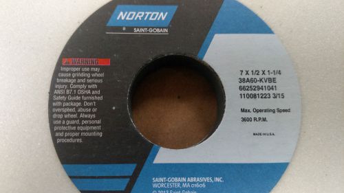 Norton Grinding Wheel 7&#034; x 1/2&#034; x 1-1/2&#034; 38A60-KVBE #66252941041