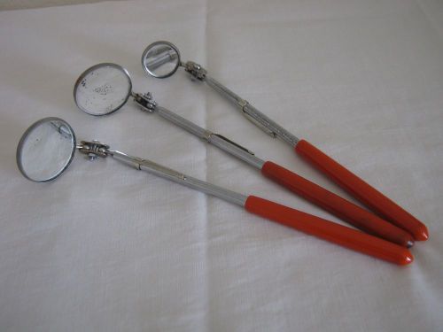 Ullman lot of ( 3 ) inspection mirrors aviation, automotive tool 1 3/4 &#034; &amp; 3/4 &#034; for sale
