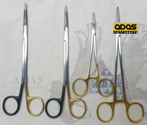 set of 4 Kaye Freeman Face Lift scissors TC and needle holder TC