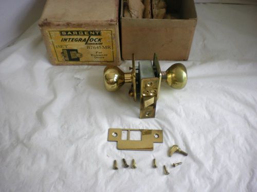 Vintage Sargent Integralock B7645 Brass Entrance Lockset