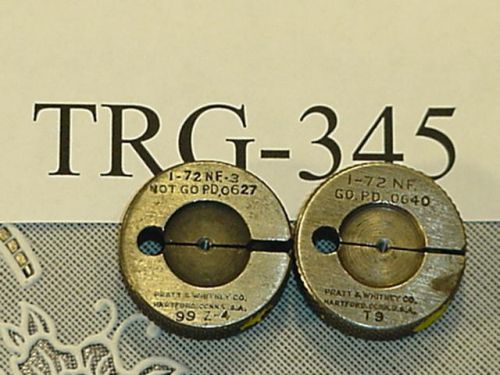 Thread Ring Gage Set 1-72 NF GO &amp; NOGO TRG-345