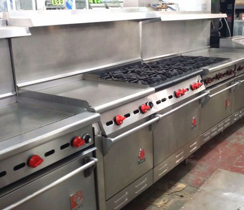 Wolf SS-6-1829-FT22R 6 Open Burner w/ 18&#034; and 29&#034; Oven and 22&#034; Griddle Top