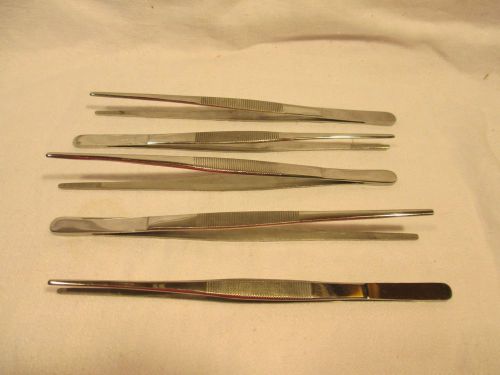 LOT OF 5 Thumb Forceps, 8&#034;, stainless steel instruments