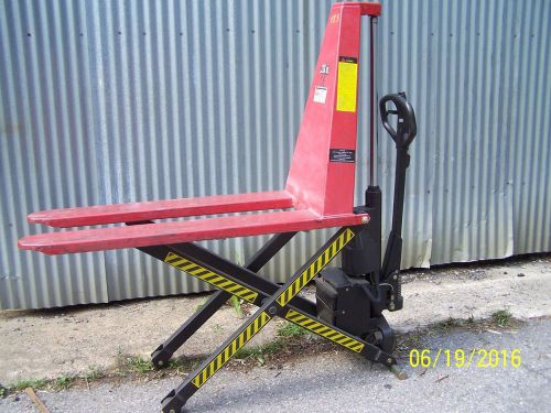 High lift pallet jack die cart type lifts 2200 lbs 36&#034; high 12 v with charger for sale