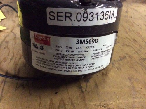 Dayton 1/15hp motor, #3M569D, 115v, 2.5amps, 1550rpm, 1phase, 30 day warranty