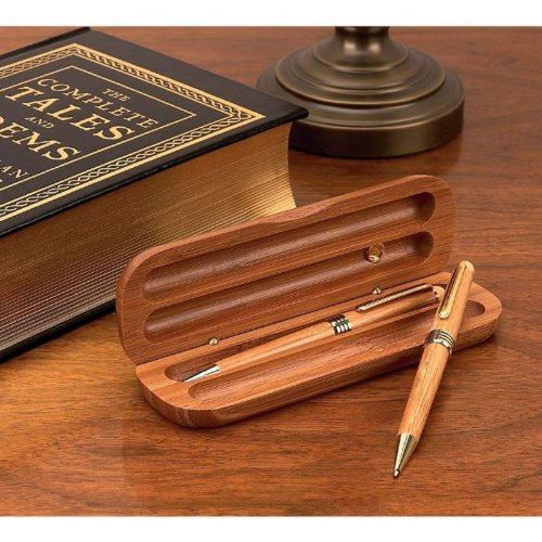 Durable Bamboo Ballpoint Pen And Pencil Set by Alex Navarre