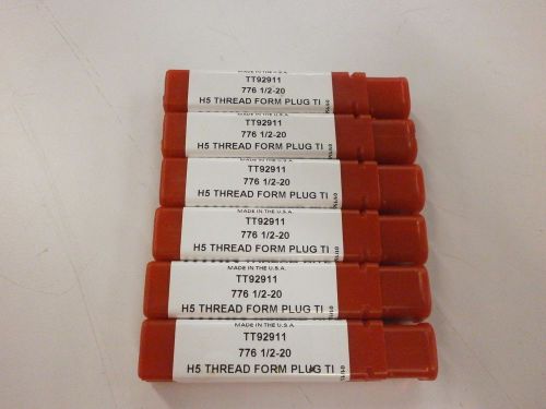 6pc) 1/2-20 h5 thread roll form plug tap tin coated titan usa tt92911 tt135 for sale