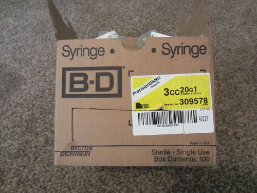 B-D Brand Syringes 3cc 20g1 .9mm x 25mm Qty 66