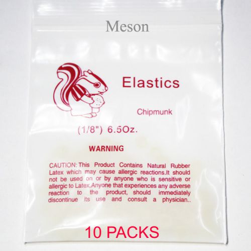 10Packs Dental 1/8&#039;&#039; 6.5Oz Latex Elastics Ligature Ties Bands Chipmunk US F