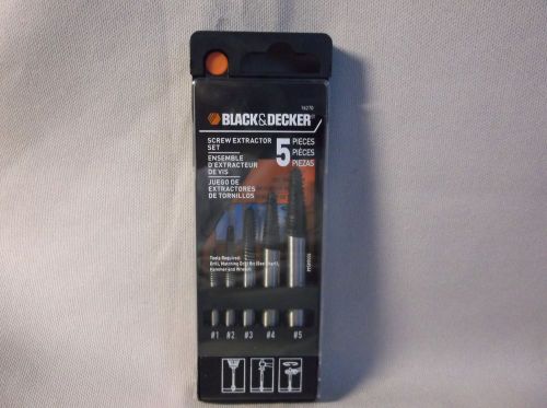 Black&amp;decker screw extractor set #1 #2 #3 #4 #5   # 16270 pat. pend. for sale